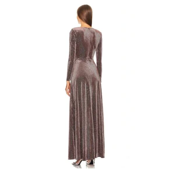 Michael Costello Sheana Gown Revolve Brown Velvet Maxi Dress - Picture 2 of 10